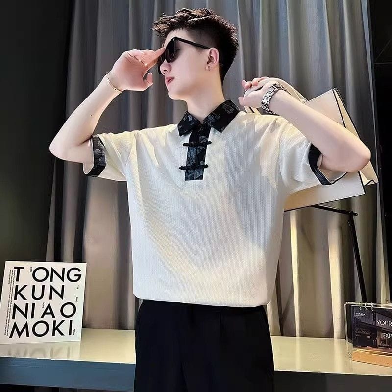 Guochao Frog Button Polo