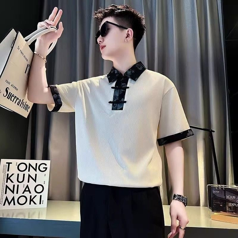 Guochao Frog Button Polo